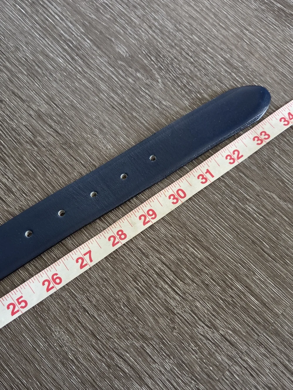 Vintage Navy Leather Belt with Gold Buckle